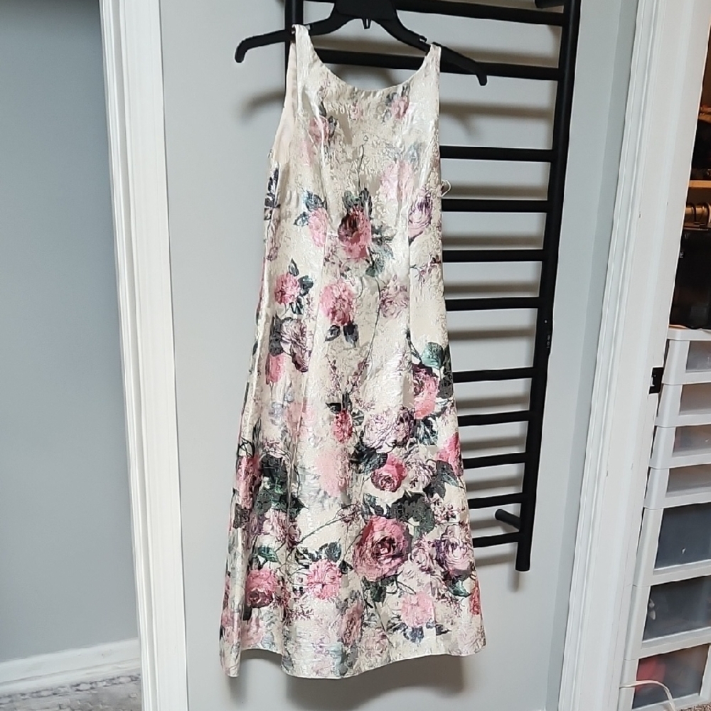 Adrianna Papell Cream Floral Maxi Dress